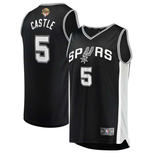 Stephon Castle San Antonio Spurs Fanatics 2026 NBA Finals Patch Fast Break Jersey - Icon Edition - Black