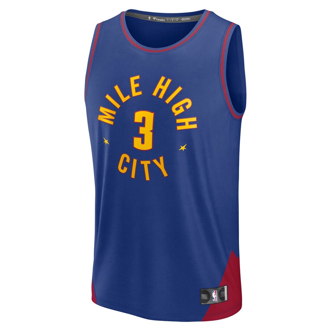 Julian Strawther Denver Nuggets Fanatics Fast Break Player Replica Jersey - Statement Edition - Blue