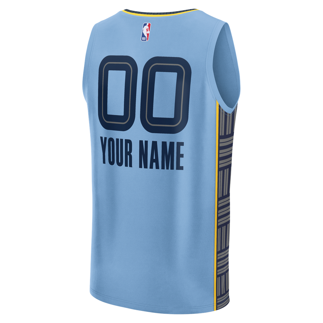 Memphis Grizzlies Fanatics Youth Fast Break Custom Jersey - Statement Edition - Light Blue