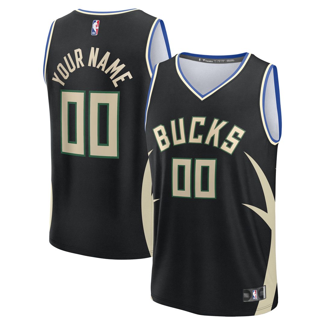 Milwaukee Bucks Fanatics Youth Fast Break Custom Replica Jersey - Green - Icon Edition