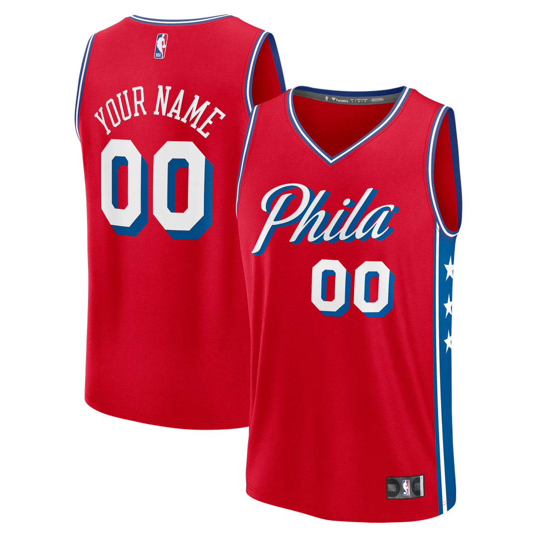 Philadelphia 76ers Fanatics Fast Break Custom Jersey - Icon Edition - Blue