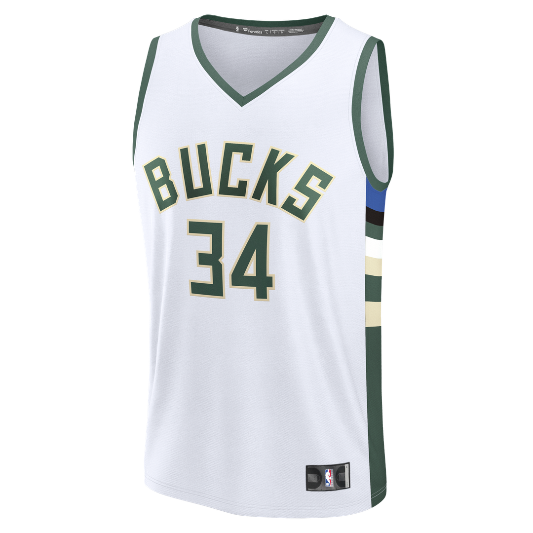 Giannis Antetokounmpo Milwaukee Bucks Fanatics Fast Break Player Replica Jersey - Association Edition - White