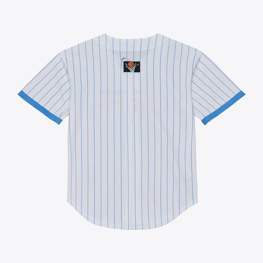 Cleveland Cavaliers Mitchell & Ness Head Coach Pinstripe Mesh Full - Button Baseball Jersey - White