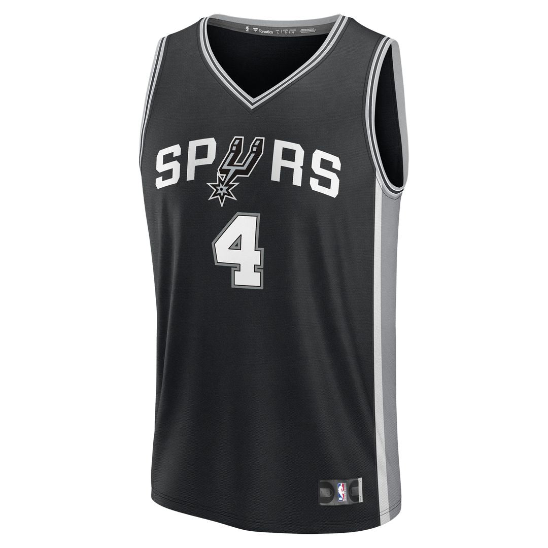 De'Aaron Fox San Antonio Spurs Fanatics Fast Break Player Replica Jersey - Icon Edition - Black