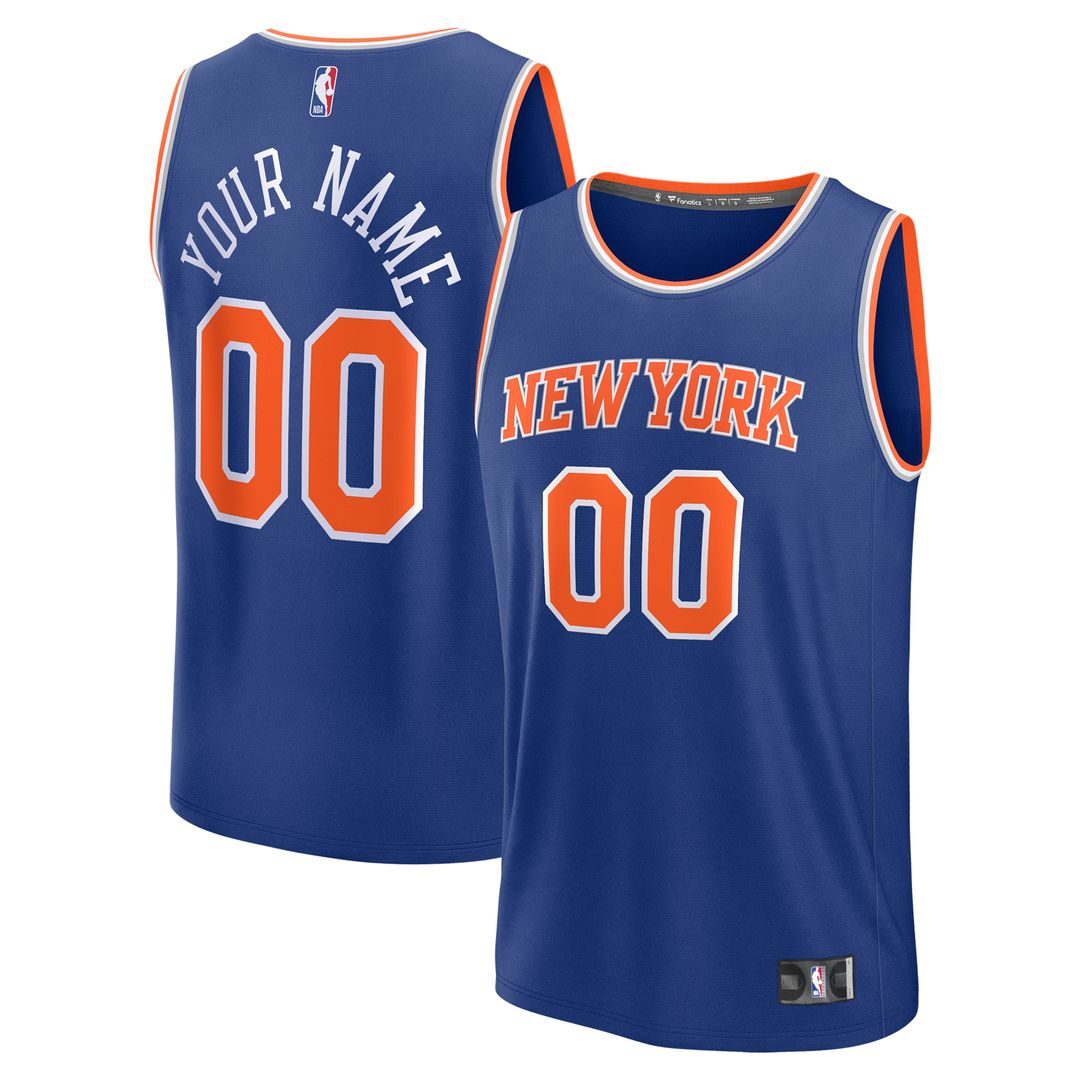 New York Knicks Fanatics Youth Fast Break Custom Replica Jersey - Blue - Icon Edition