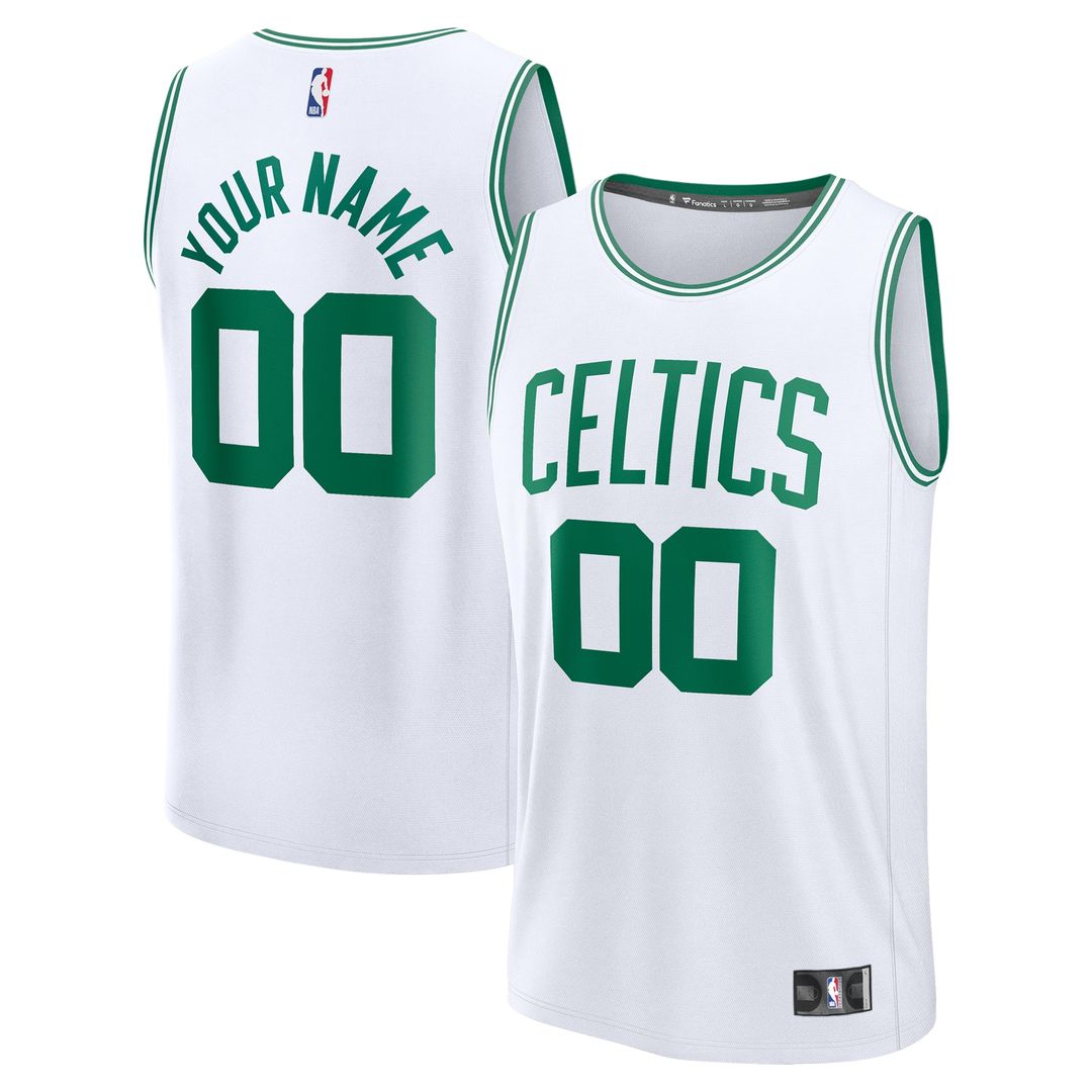 Boston Celtics Fanatics Youth Fast Break Custom Replica Jersey - White - Association Edition