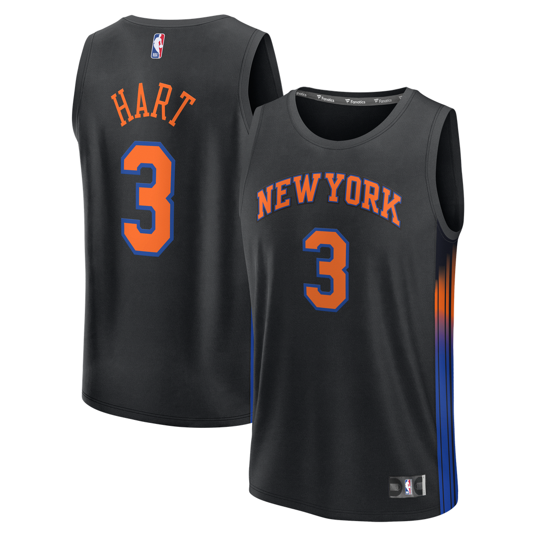 Josh Hart New York Knicks Fanatics Youth Fast Break Jersey - Statement Edition - Black