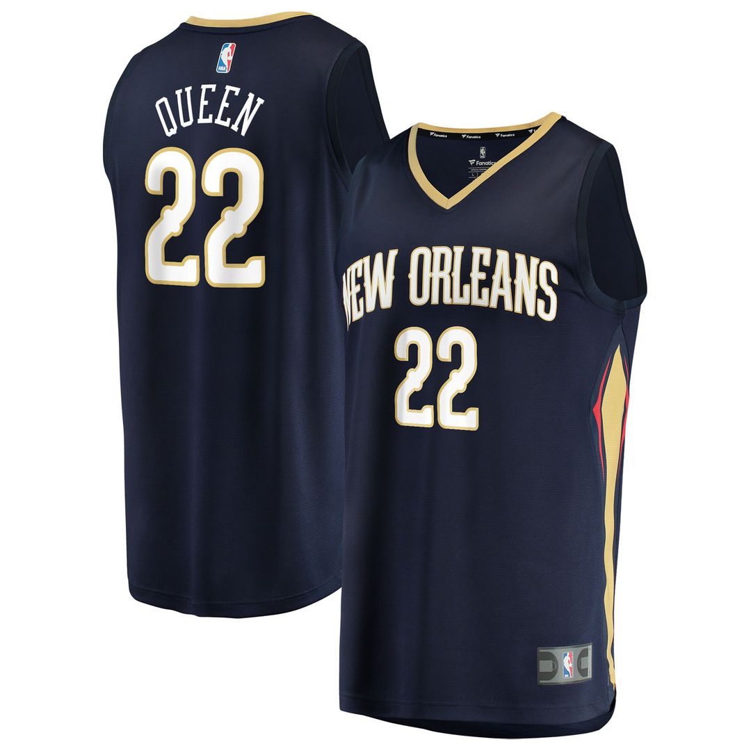 Derik Queen New Orleans Pelicans Fanatics Fast Break Replica Jersey - Navy - Icon Edition