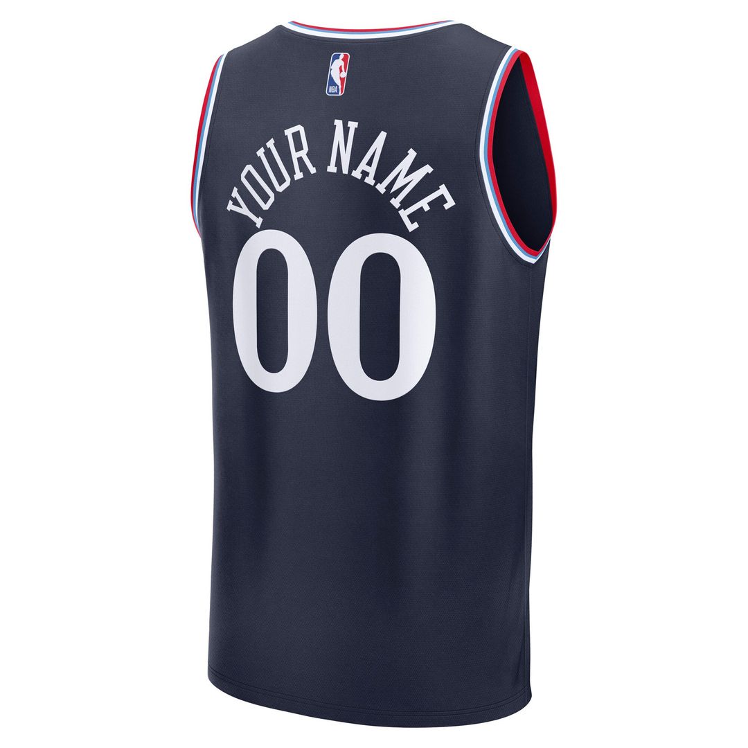 LA Clippers Fanatics Youth Fast Break Custom Replica Jersey - Navy - Icon Edition