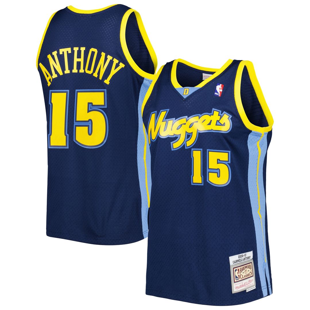 Carmelo Anthony Denver Nuggets Mitchell & Ness Hardwood Classics Swingman Jersey - Navy
