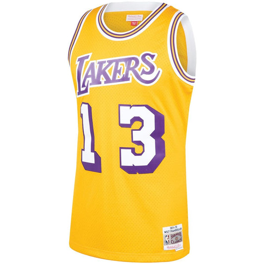 Wilt Chamberlain Los Angeles Lakers Mitchell & Ness 1971/72 Hardwood Classics Swingman Jersey - Gold