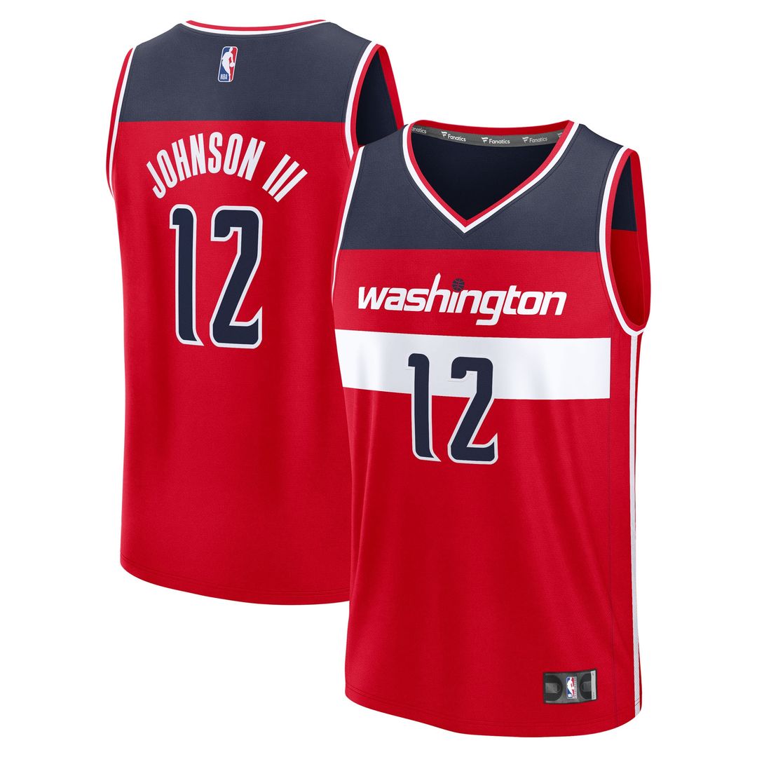 Tre Johnson III Washington Wizards Fanatics 2025 NBA Draft First Round Pick Fast Break Replica Jersey - Icon Edition - Red
