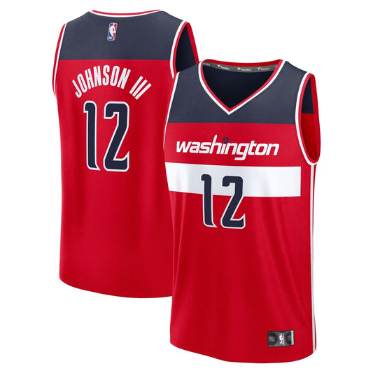 Tre Johnson III Washington Wizards Fanatics 2025 NBA Draft First Round Pick Fast Break Replica Jersey - Icon Edition - Red