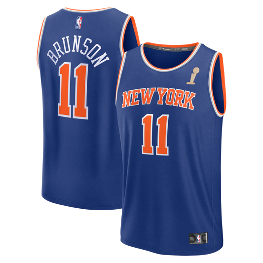 Jalen Brunson New York Knicks Fanatics Youth 2026 NBA Finals Champions Fast Break Replica Jersey - Icon Edition - Blue