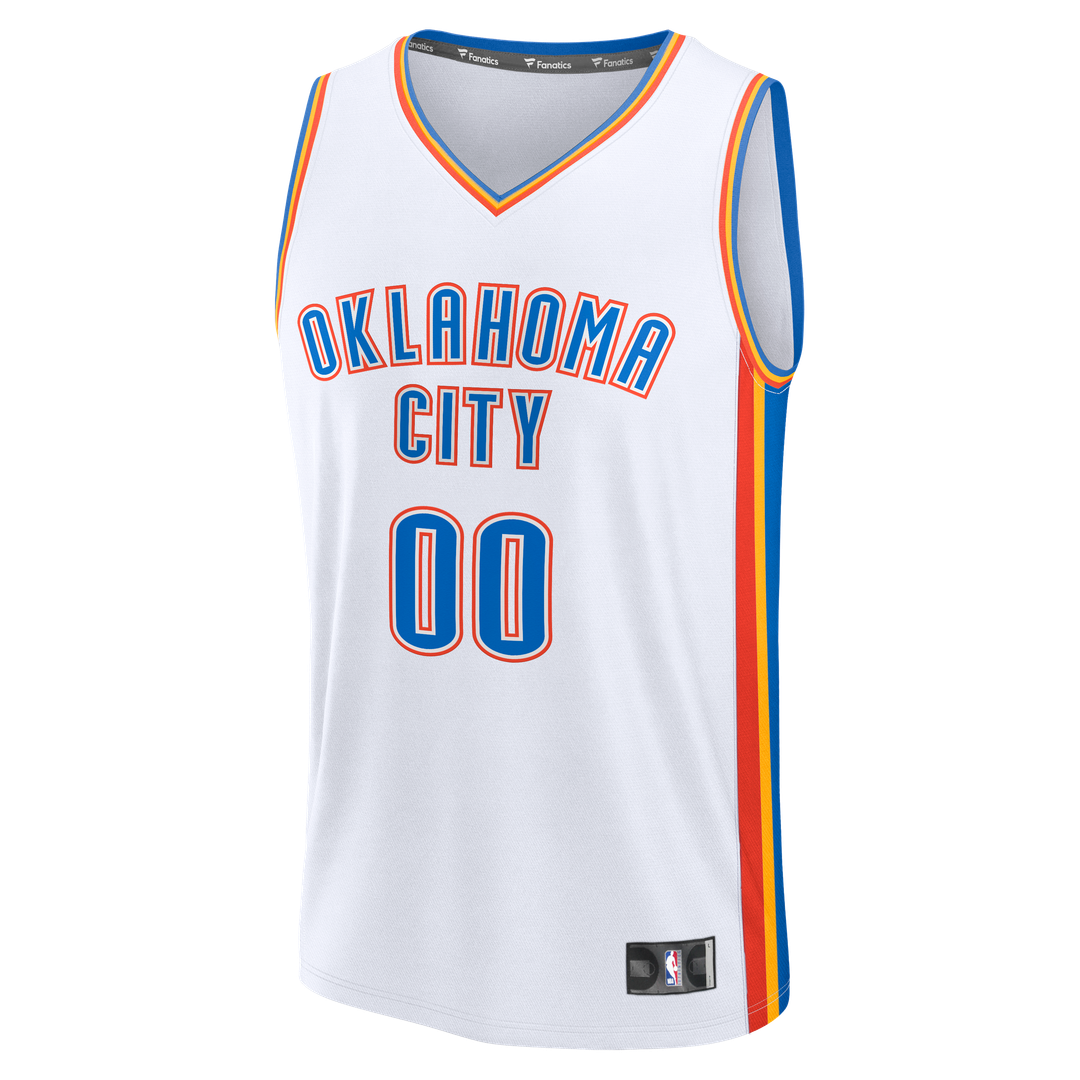 Oklahoma City Thunder Fanatics Youth Fast Break Custom Jersey - Association Edition - White