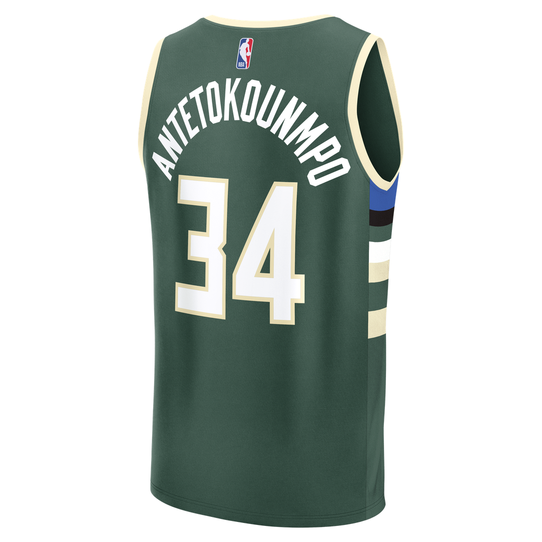 Giannis Antetokounmpo Milwaukee Bucks Fanatics Youth Fast Break Player Replica Jersey - Icon Edition - Hunter Green