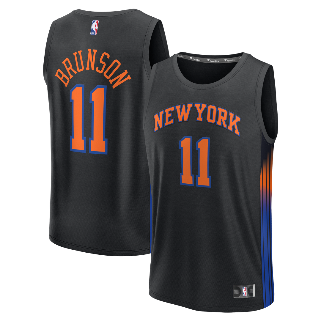 Jalen Brunson New York Knicks Fanatics Youth Fast Break Jersey - Statement Edition - Black
