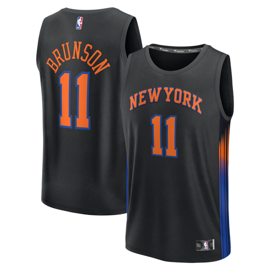 Jalen Brunson New York Knicks Fanatics Youth Fast Break Jersey - Statement Edition - Black
