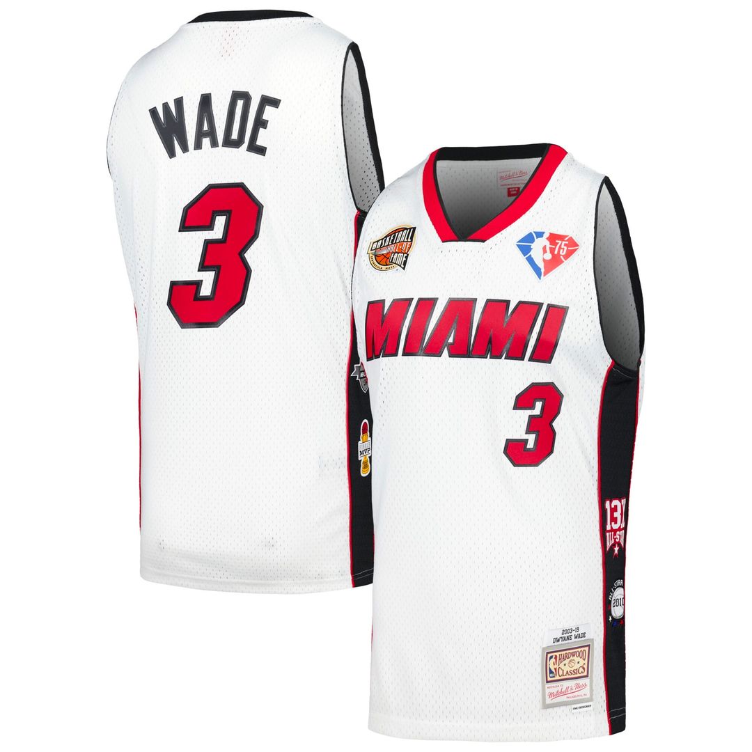 Dwyane Wade Miami Heat Mitchell & Ness Unisex Hall of Fame Class of 2023 Throwback Swingman Jersey - White