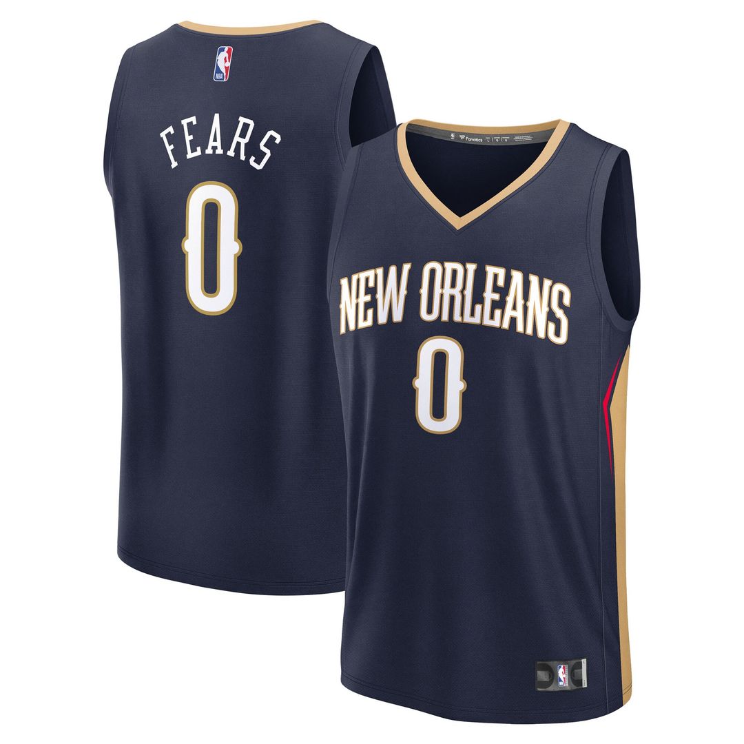 Jeremiah Fears New Orleans Pelicans Fanatics 2025 NBA Draft First Round Pick Fast Break Replica Jersey - Icon Edition - Navy