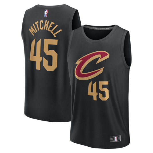 Donovan Mitchell Cleveland Cavaliers Fanatics Youth Fast Break Replica Jersey - Black - Statement Edition