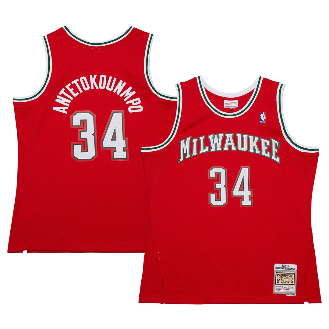 Giannis Antetokounmpo Milwaukee Bucks Mitchell & Ness 2014/15 Hardwood Classics Swingman Jersey - Red