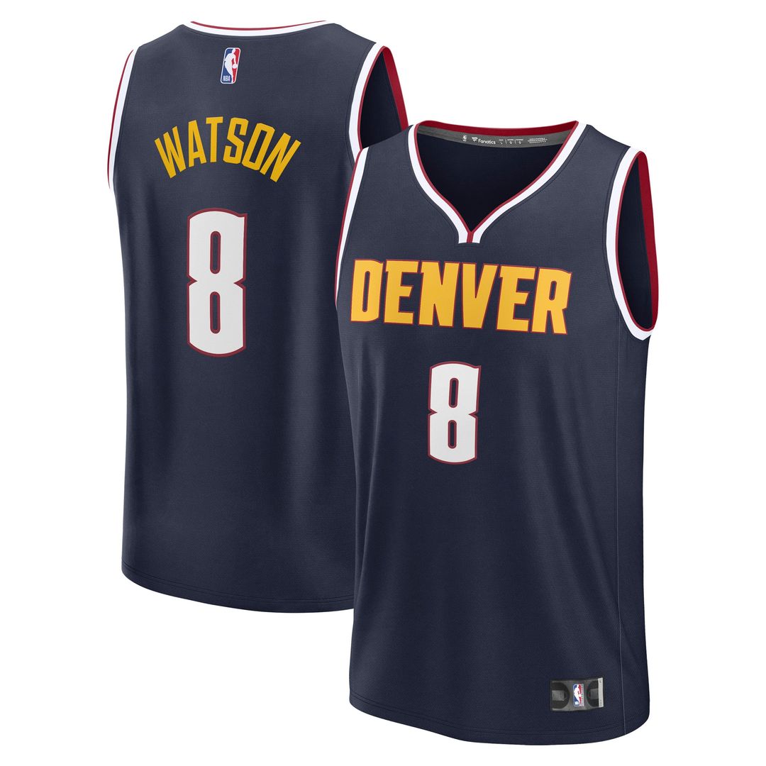 Peyton Watson Denver Nuggets Fanatics Fast Break Player Replica Jersey - Icon Edition - Navy