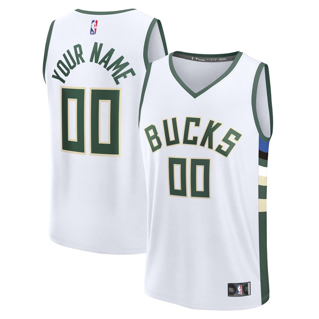 Milwaukee Bucks Fanatics Youth Fast Break Custom Replica Jersey - Green - Icon Edition