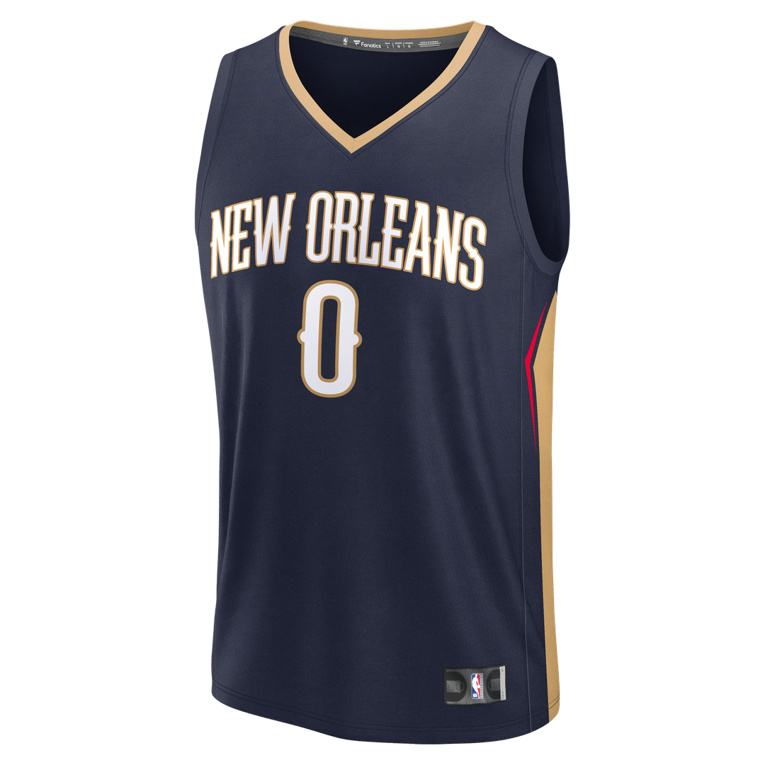 Jeremiah Fears New Orleans Pelicans Fanatics Fast Break Replica Jersey - Navy - Icon Edition