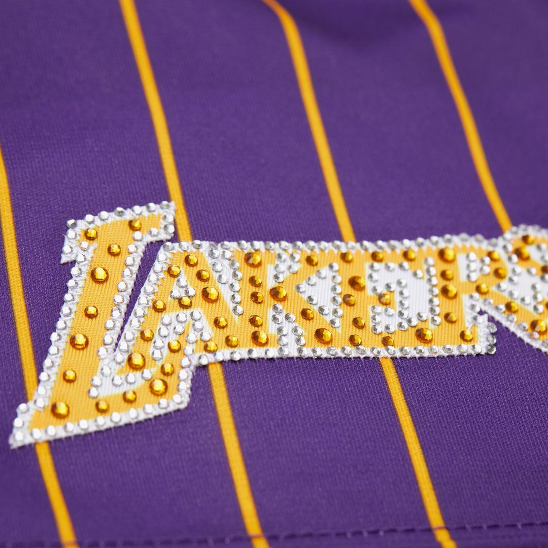 Magic Johnson Los Angeles Lakers Mitchell & Ness x DANNIJO Women's Cropped Football Fashion Jersey - Purple
