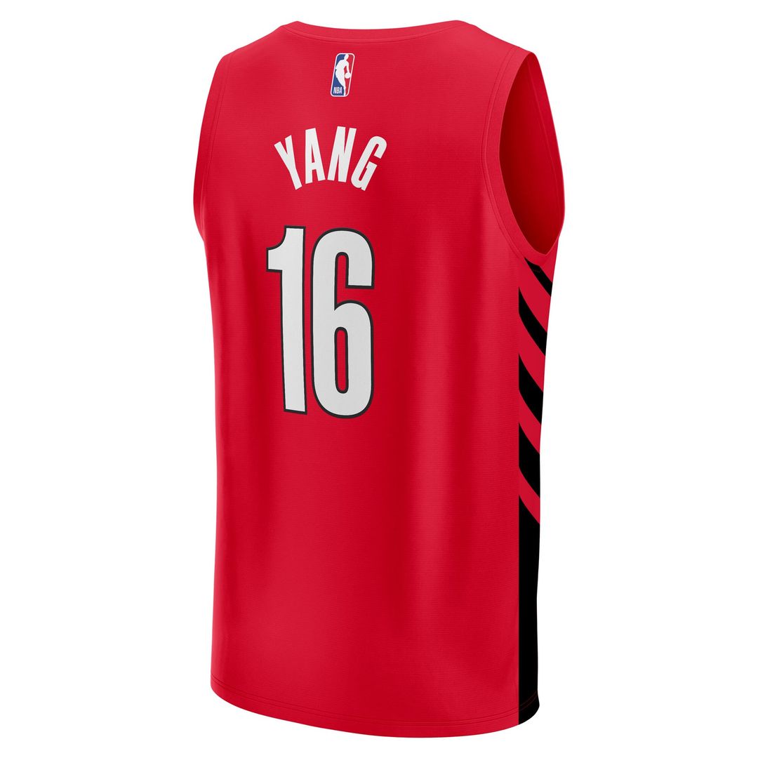 Yang Hansen Portland Trail Blazers Fanatics Fast Break Replica Jersey - Red - Statement Edition