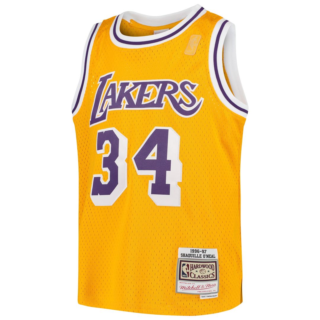 Shaquille O'Neal Los Angeles Lakers Mitchell & Ness Youth Swingman Throwback Jersey - Gold