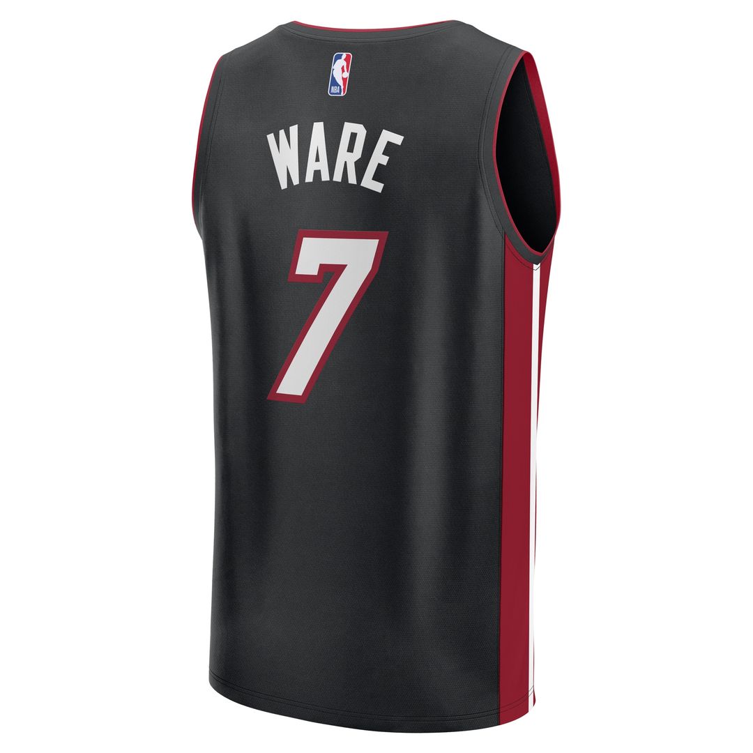 Kel'el Ware Miami Heat Fanatics Fast Break Player Replica Jersey - Icon Edition - Black