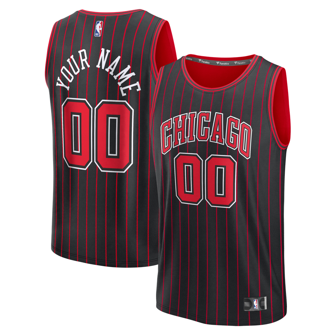 Chicago Bulls Fanatics Youth Fast Break Custom Jersey - Statement Edition - Black