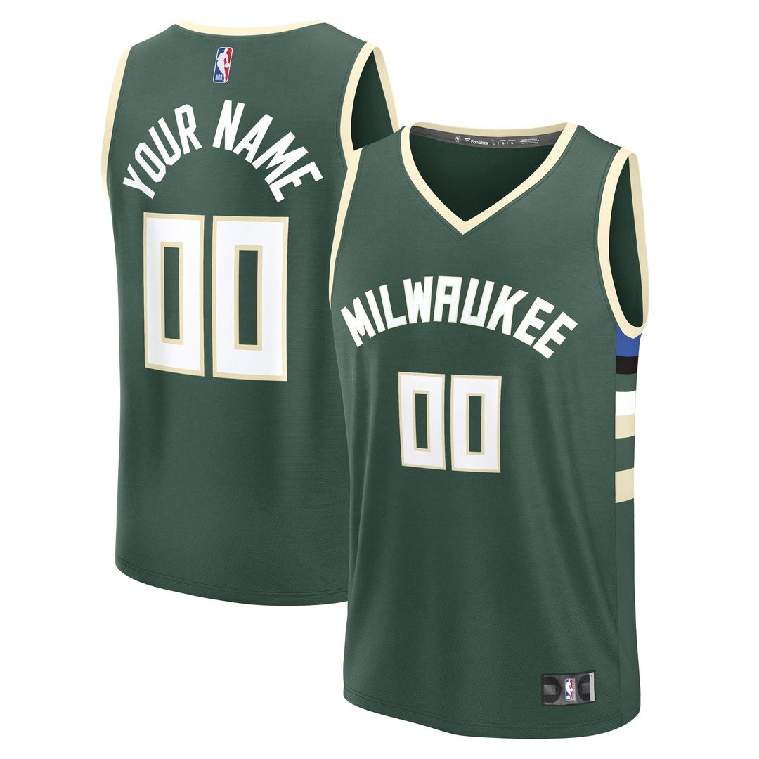 Milwaukee Bucks Fanatics Fast Break Custom Jersey - Association Edition - White