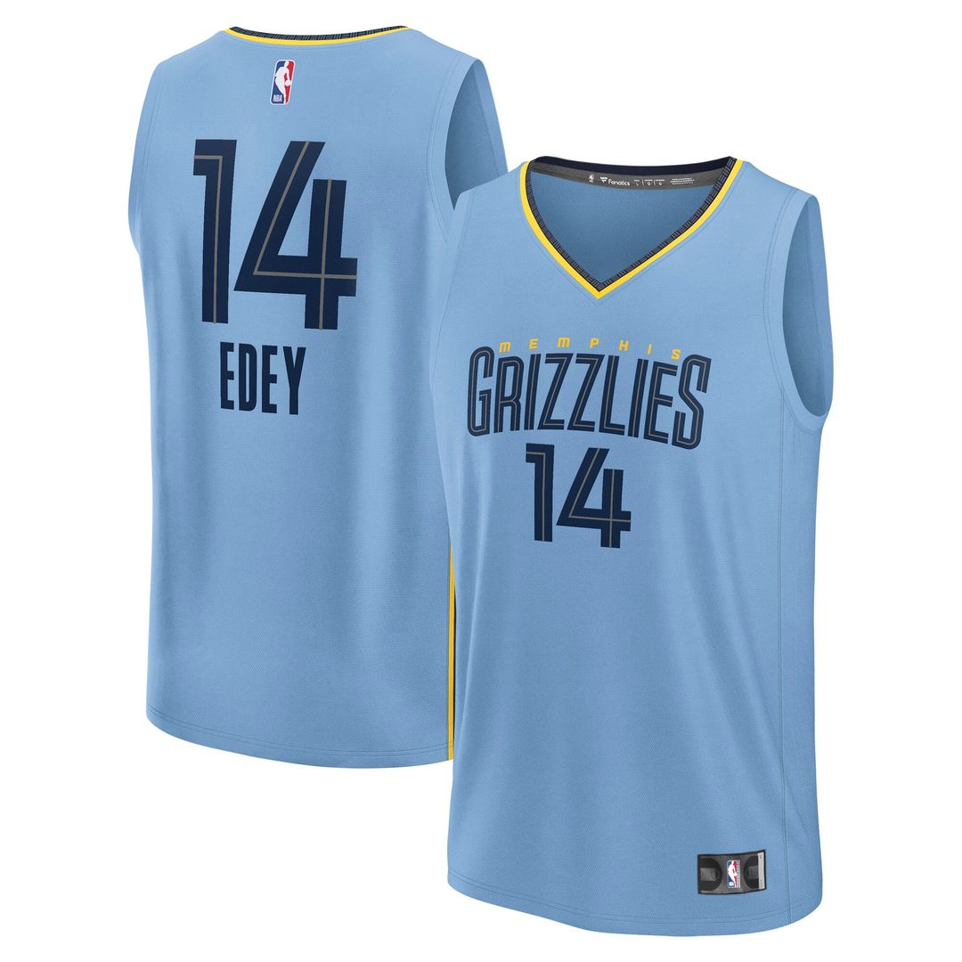 Zach Edey Memphis Grizzlies Fanatics Fast Break Player Replica Jersey - Statement Edition - Light Blue