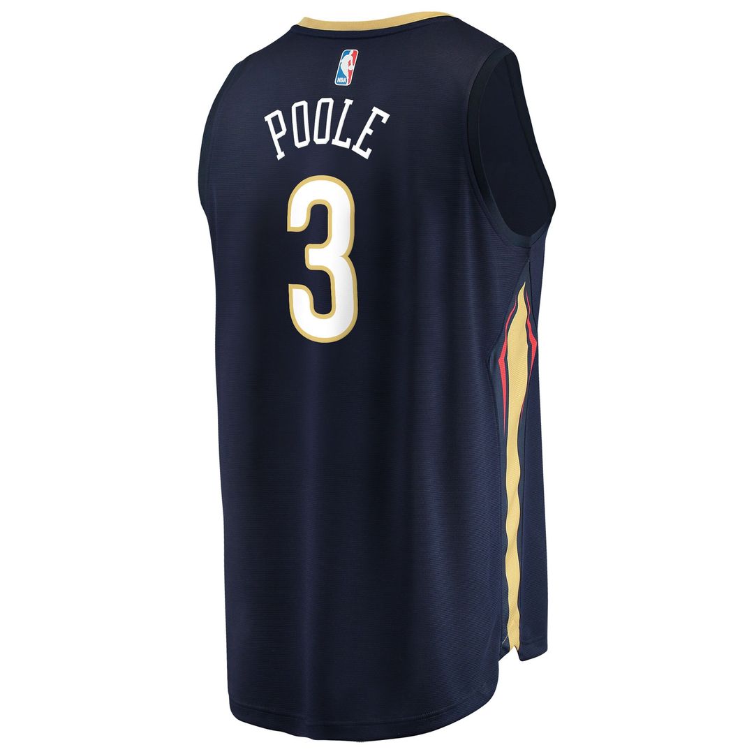 Jordan Poole New Orleans Pelicans Fanatics Fast Break Replica Jersey - Navy - Icon Edition