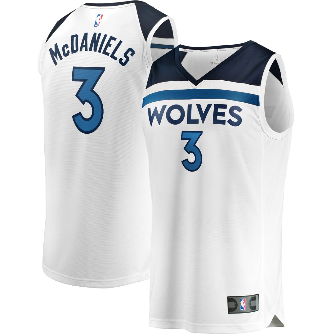 Jaden McDaniels Minnesota Timberwolves Fanatics Fast Break Player Replica Jersey - Association Edition - White