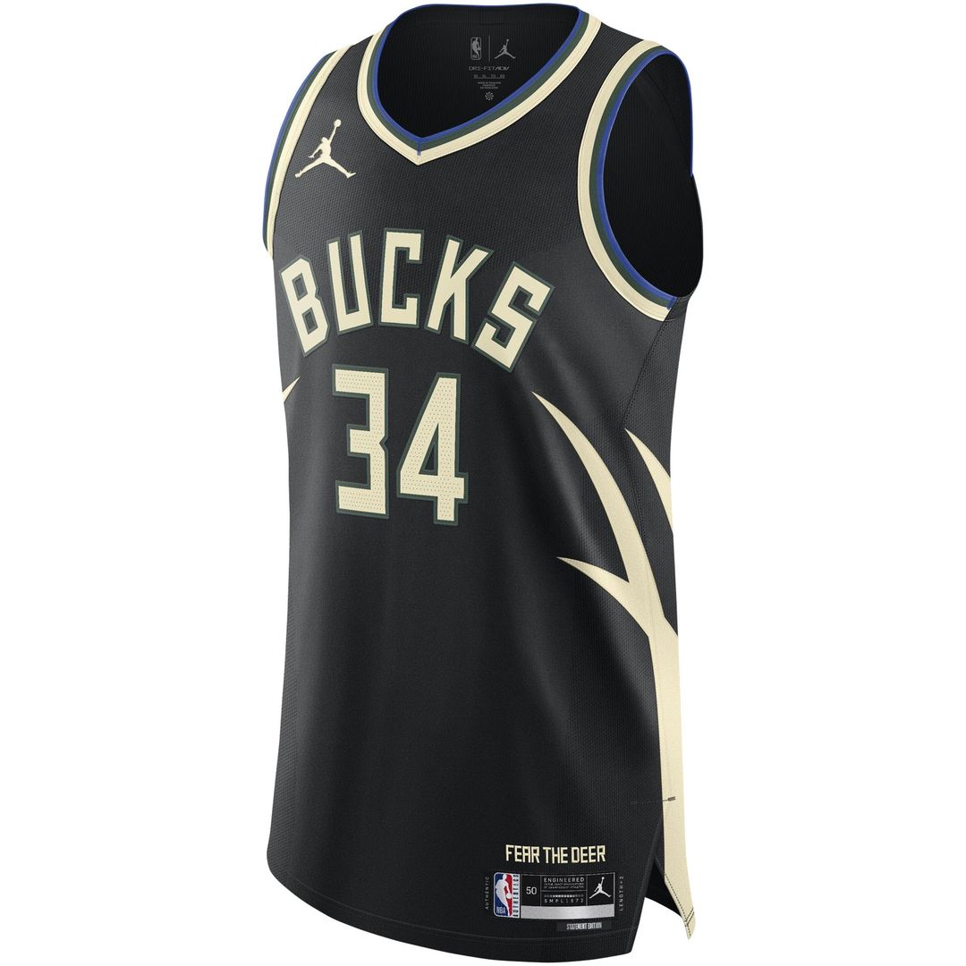 Giannis Antetokounmpo Milwaukee Bucks Jordan Brand Player Authentic Jersey - Statement Edition - Black