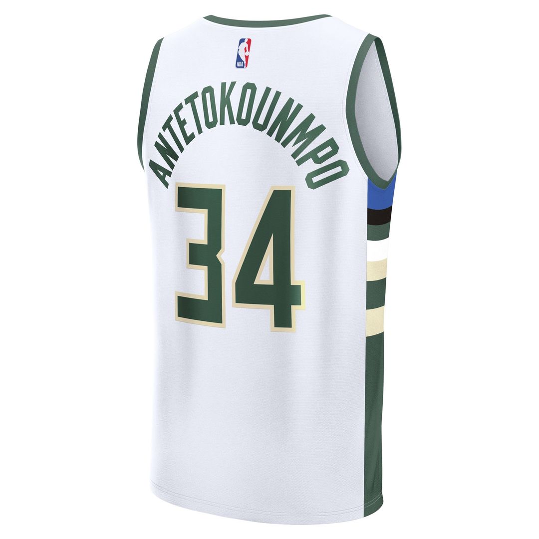 Giannis Antetokounmpo Milwaukee Bucks Fanatics Fast Break Player Replica Jersey - Association Edition - White