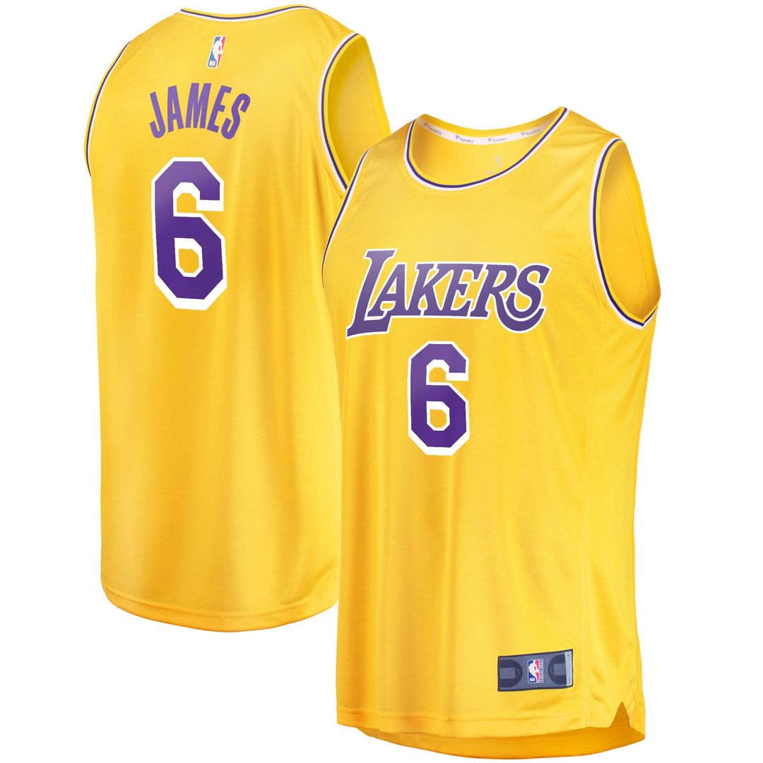LeBron James Los Angeles Lakers Fanatics 2021/22 Fast Break Replica Jersey - Icon Edition - Gold