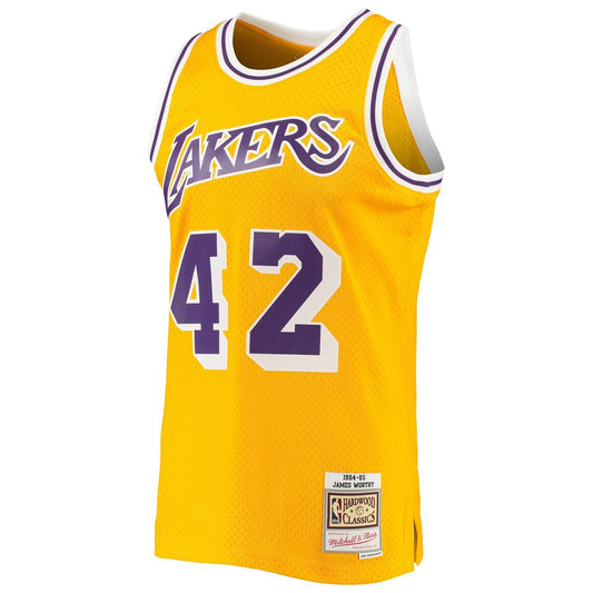 James Worthy Los Angeles Lakers Mitchell & Ness 1984/85 Hardwood Classics Swingman Jersey - Gold