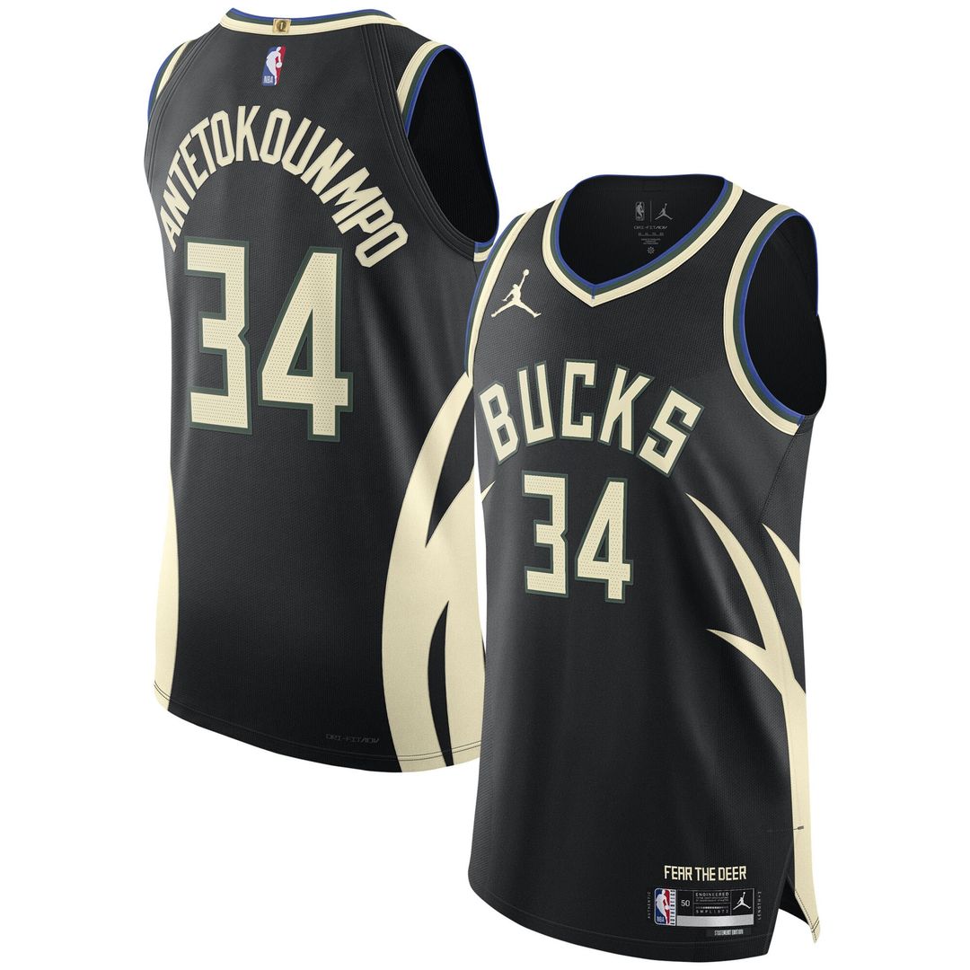Giannis Antetokounmpo Milwaukee Bucks Jordan Brand Player Authentic Jersey - Statement Edition - Black