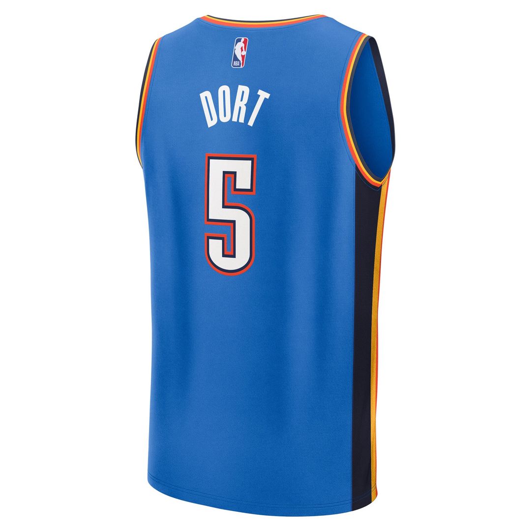 Luguentz Dort Oklahoma City Thunder Fanatics Youth 2025 NBA Finals Champions Fast Break Player Replica Jersey - Blue - Icon Edition