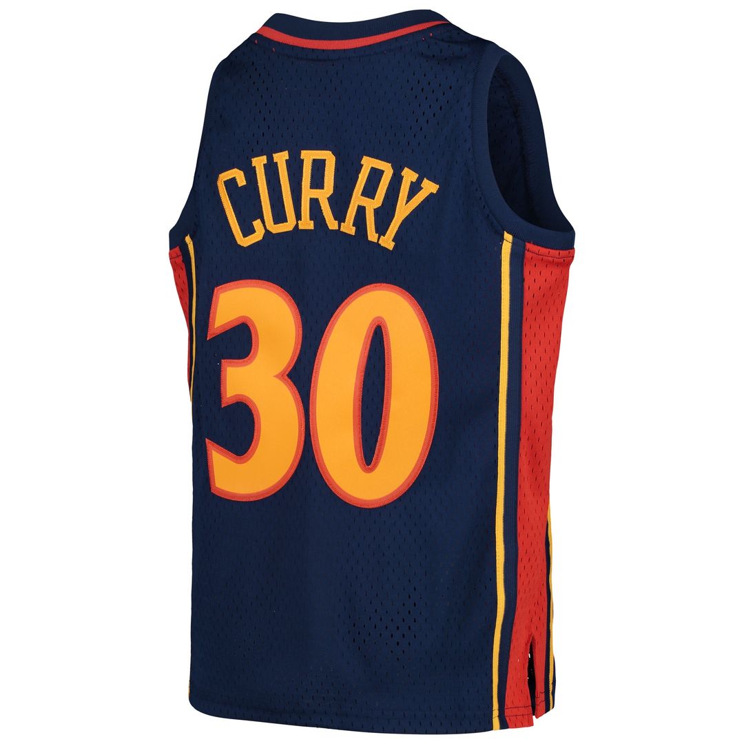 Stephen Curry Golden State Warriors Mitchell & Ness Youth 2009 - 10 Hardwood Classics Swingman Throwback Jersey - Navy
