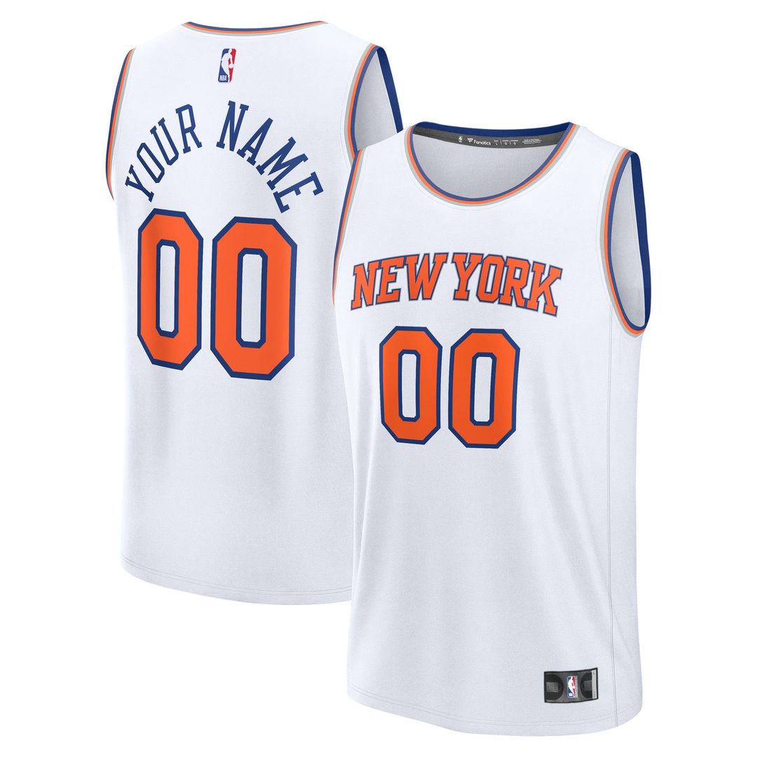 New York Knicks Fanatics Youth Fast Break Custom Jersey - Association Edition - White