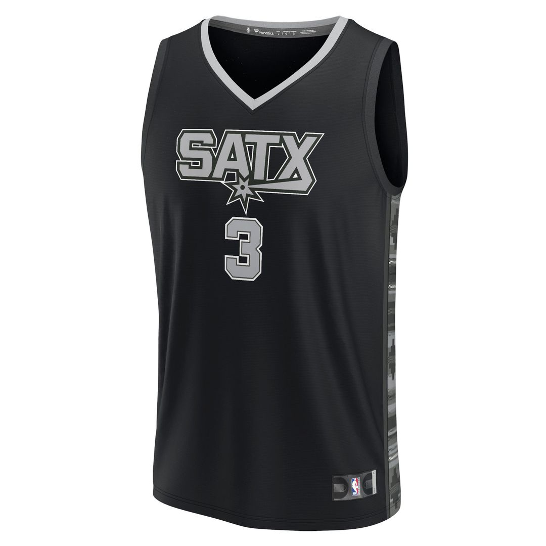 Keldon Johnson San Antonio Spurs Fanatics Fast Break Player Replica Jersey - Statement Edition - Black