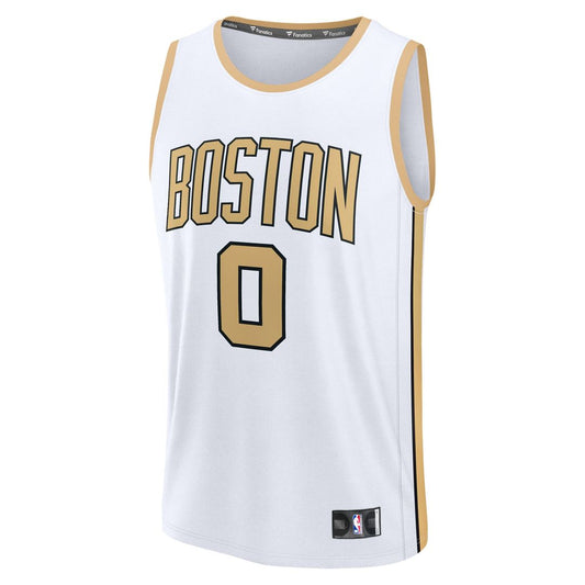 Jayson Tatum Boston Celtics Fanatics Youth 2025/26 City Edition Fast Break Jersey - White