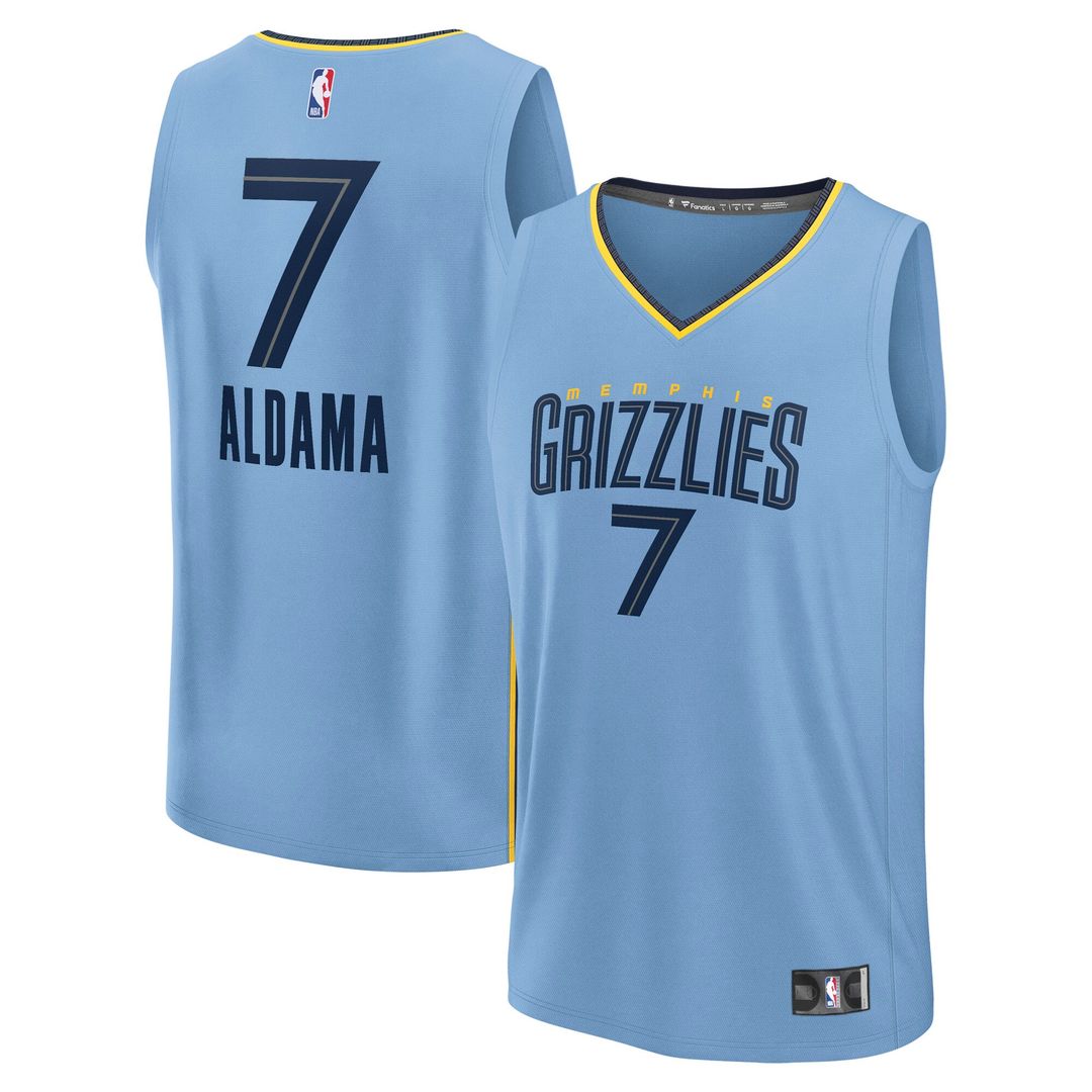 Santi Aldama Memphis Grizzlies Fanatics Fast Break Player Replica Jersey - Statement Edition - Light Blue