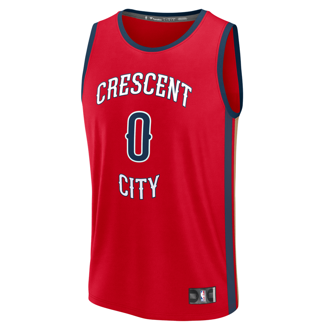 Jeremiah Fears New Orleans Pelicans Fanatics Fast Break Player Replica Jersey - Statement Edition - Red